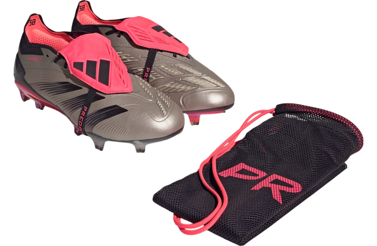 Adidas Predator Elite Fold-Over Tongue FG Platinum Metallic / Aurora Black