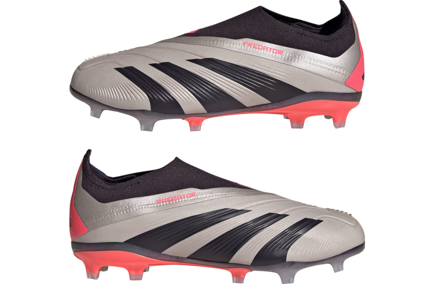 Adidas Predator Elite Laceless FG GS Platinum Metallic / Aurora Black