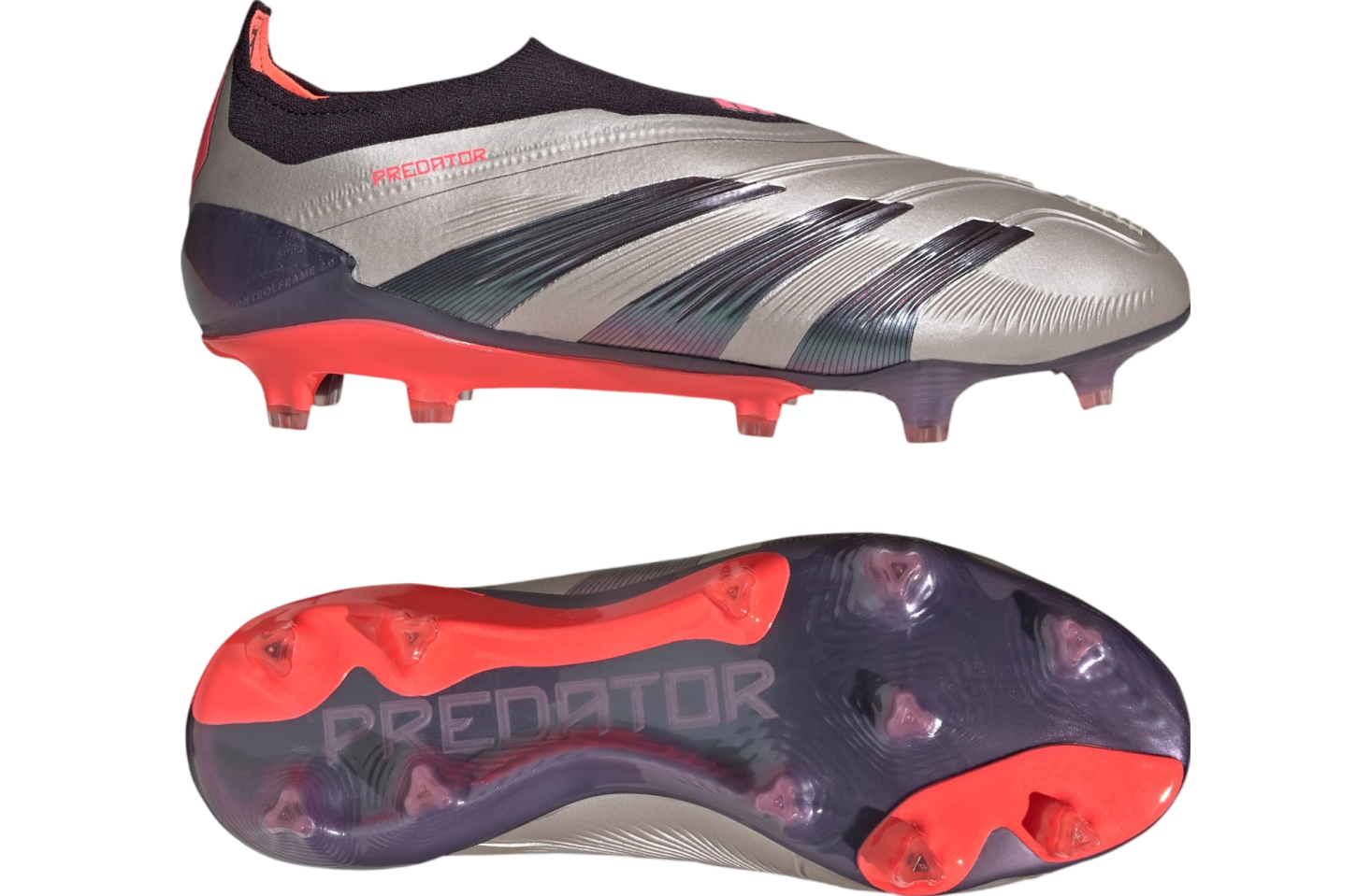 Adidas Predator Elite Laceless FG Platinum Metallic / Aurora Black