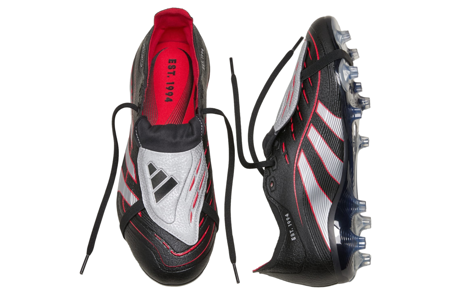 Adidas Predator League Bsr Fold-Over Tongue FG/MG Core Black / Silver Metallic