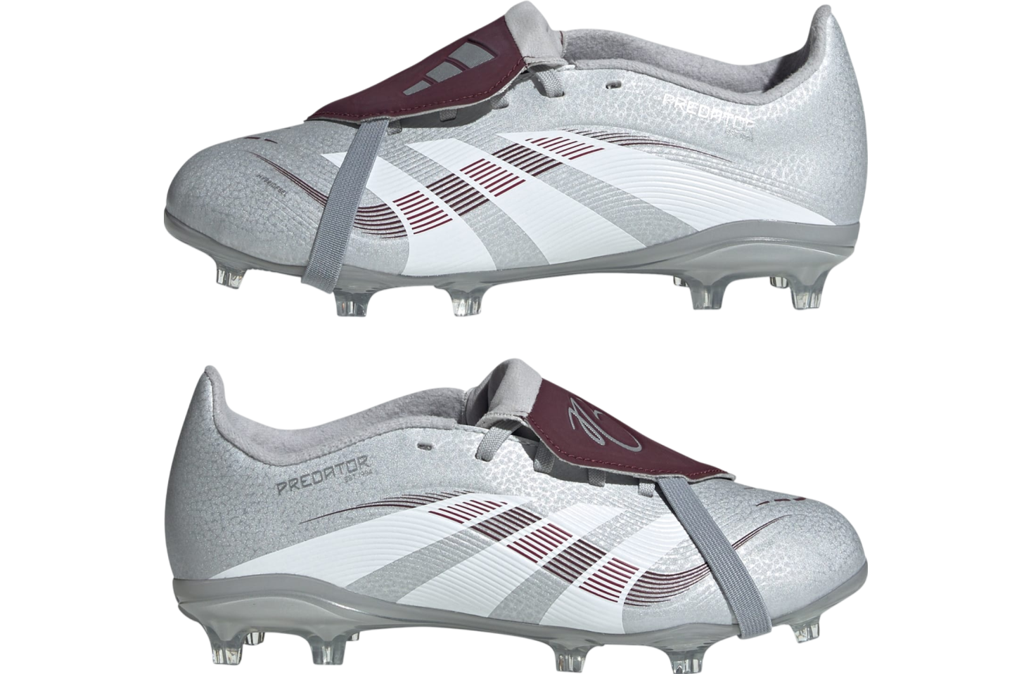 Adidas Predator League JB Fold-Over Tongue FG/MG GS Silver Metallic / Legacy Burgundy