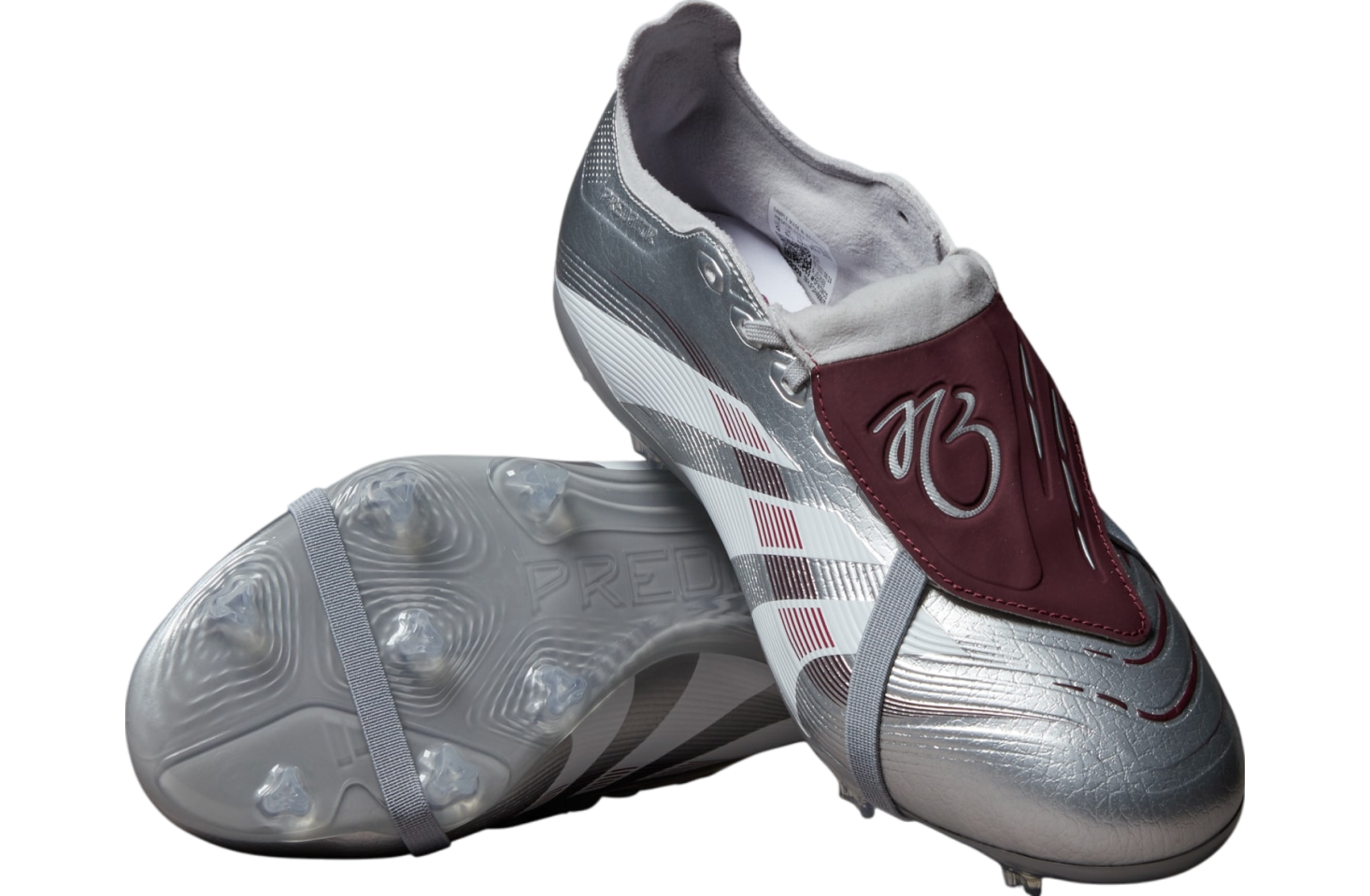 Adidas Predator League JB Fold-Over Tongue FG/MG Silver Metallic / Legacy Burgundy