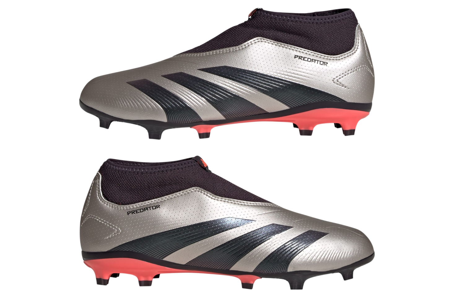 Adidas Predator League Laceless FG GS Platinum Metallic / Aurora Black