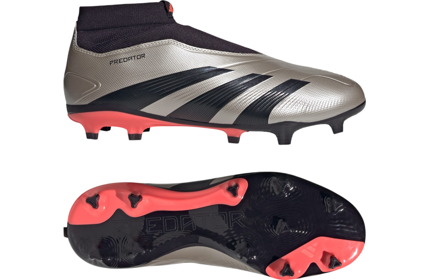 Adidas Predator League Laceless FG Platinum Metallic / Aurora Black