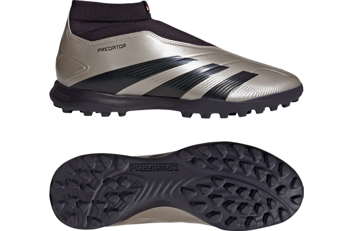 Adidas Predator League Laceless Turf Platinum Metallic / Aurora Black