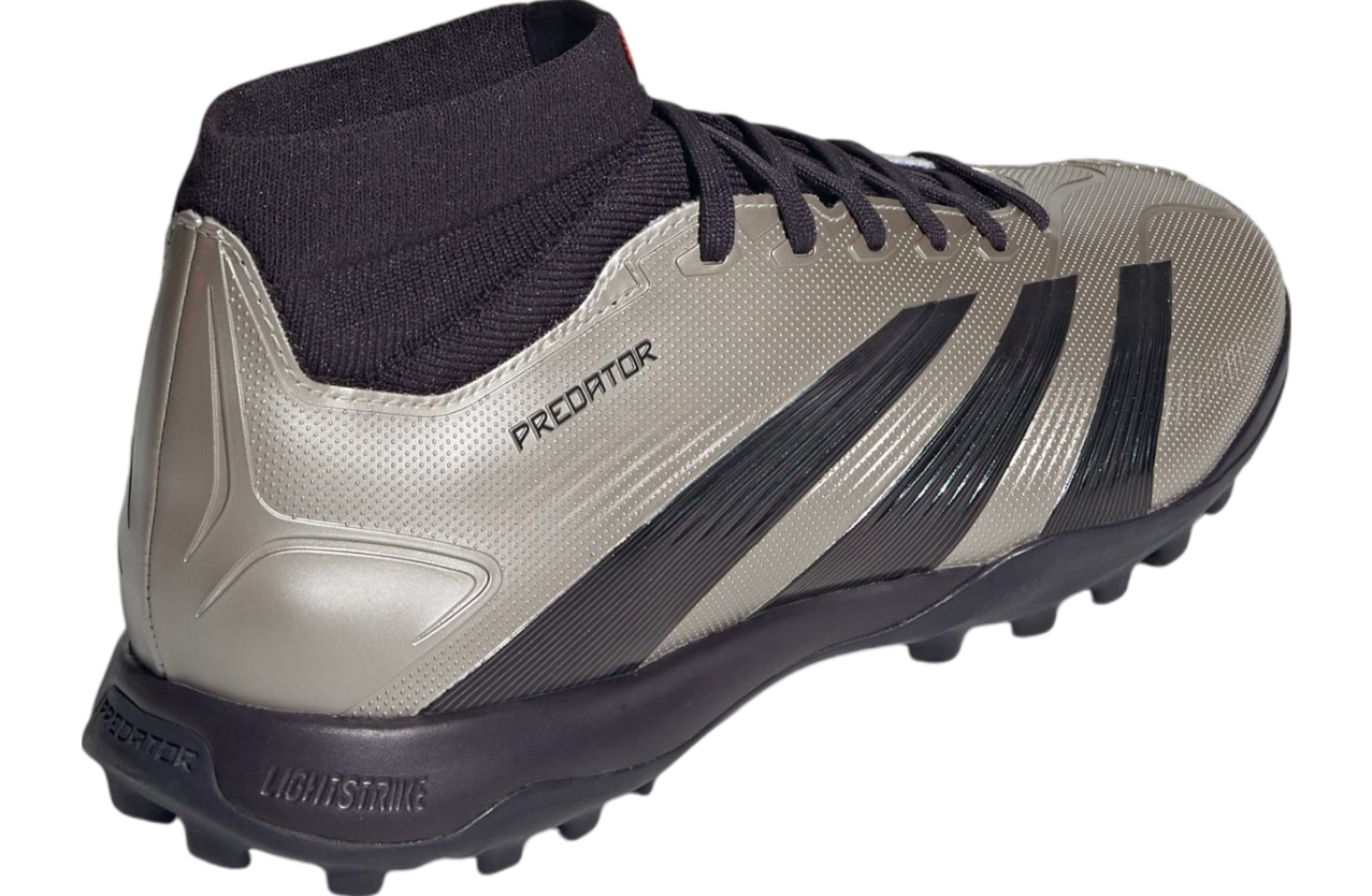 Adidas Predator League Mid-Cut Turf Platinum Metallic / Aurora Black