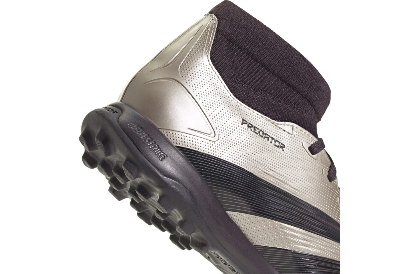 Adidas Predator League Mid-Cut Turf Platinum Metallic / Aurora Black