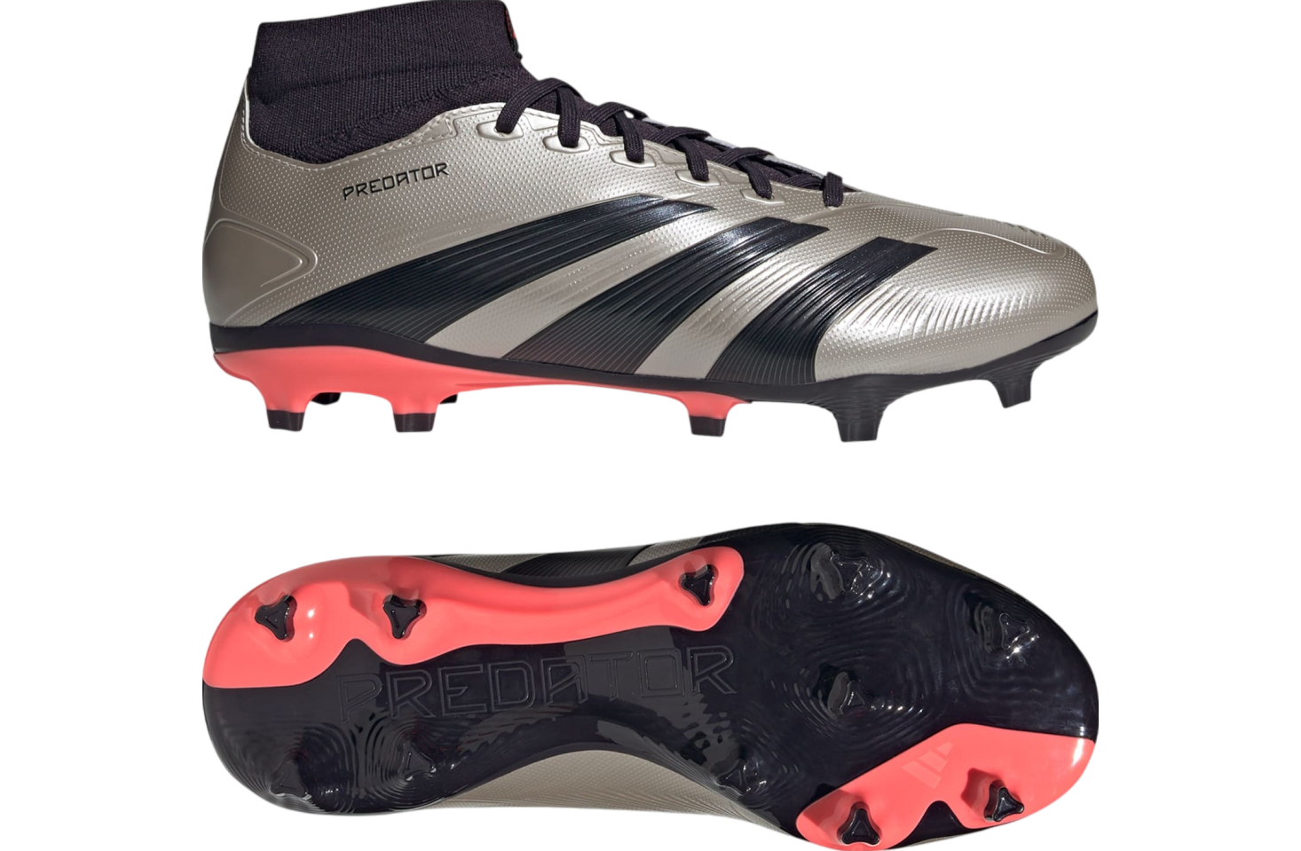 Adidas Predator League Sock FG Platinum Metallic / Aurora Black