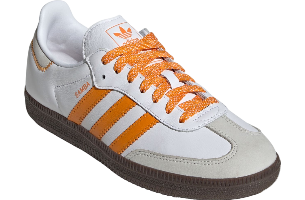 Orange adidas samba hotsell