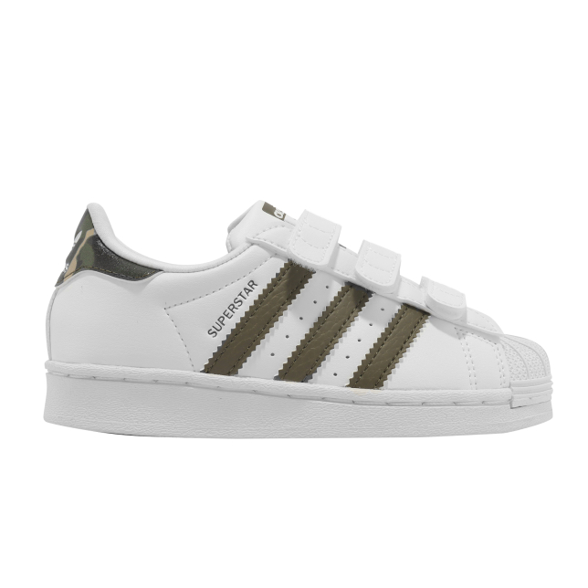 adidas Superstar GS Footwear White Olive Strata