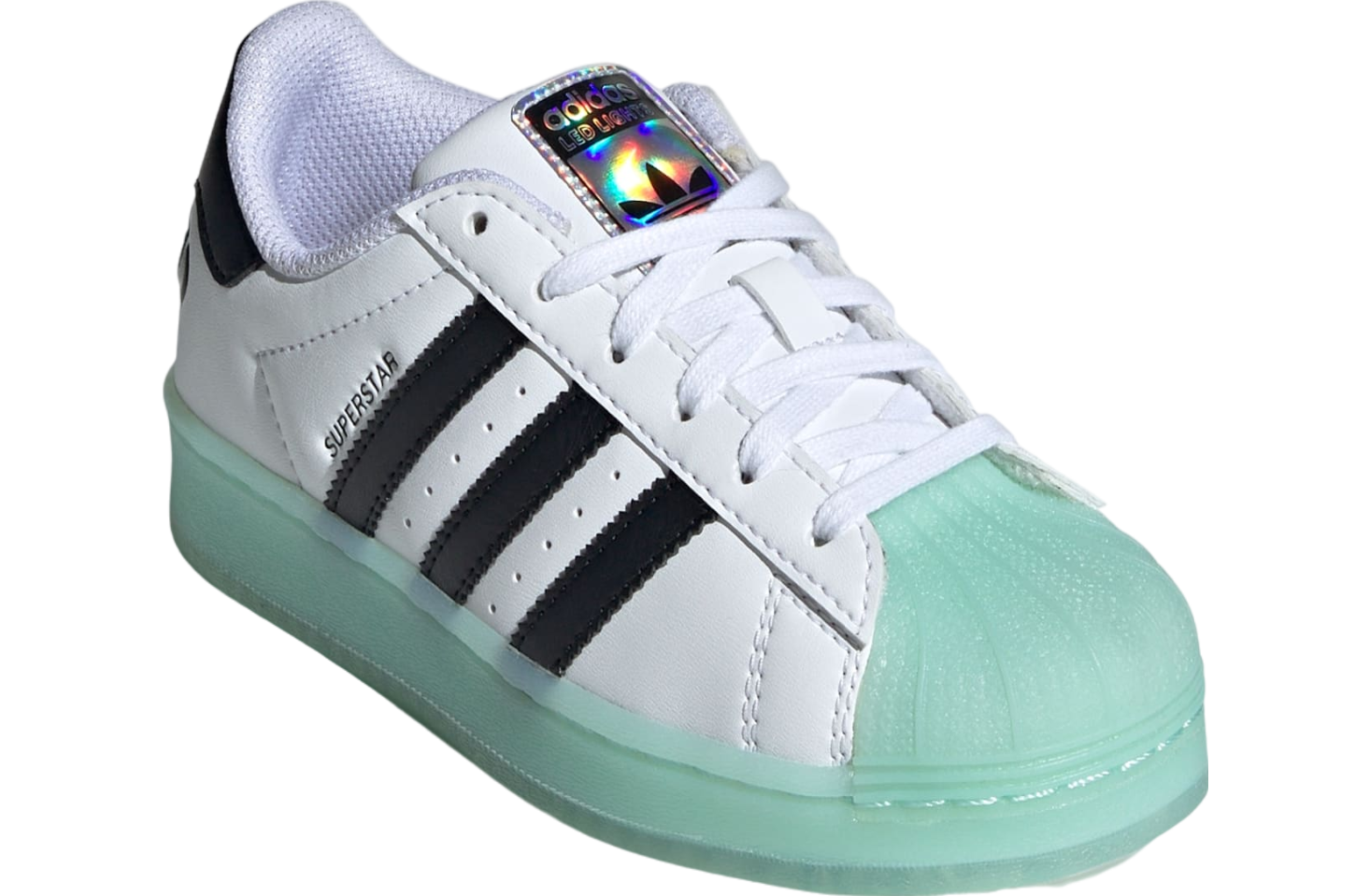 Adidas Superstar Led Lights Gs Cloud White / Semi Flash Aqua