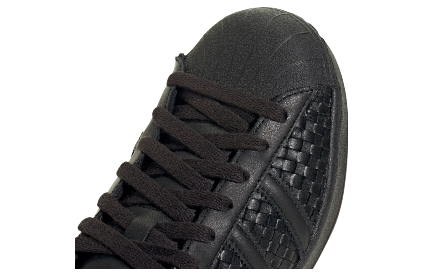 Adidas Superstar Vintage Black Woven Leather
