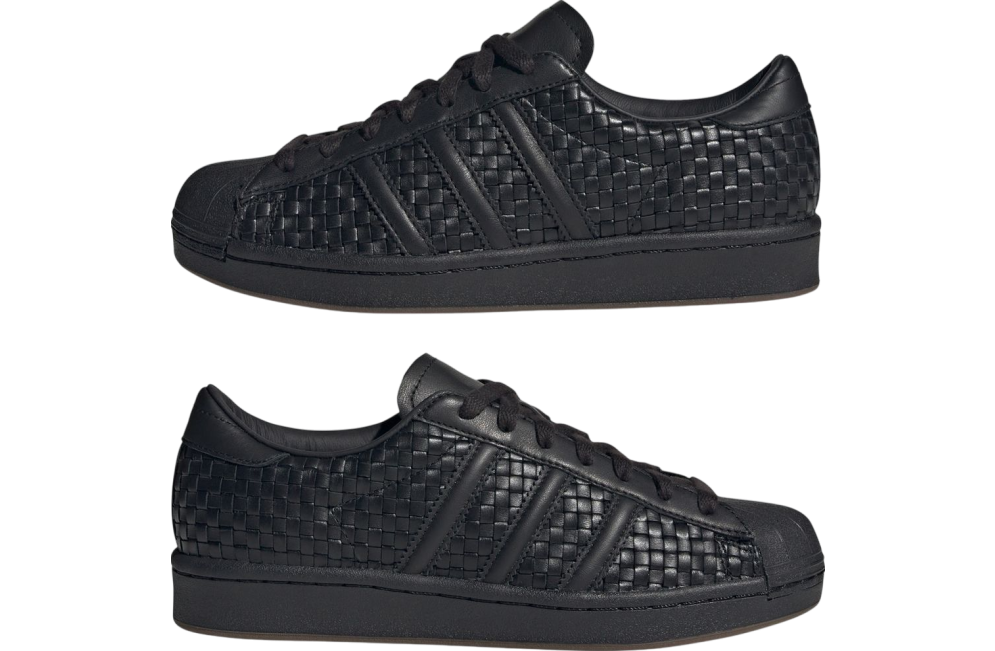Adidas Superstar Vintage Black Woven Leather
