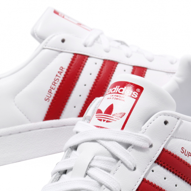 adidas Superstar White Scarlet BD7420 - KicksOnFire.com