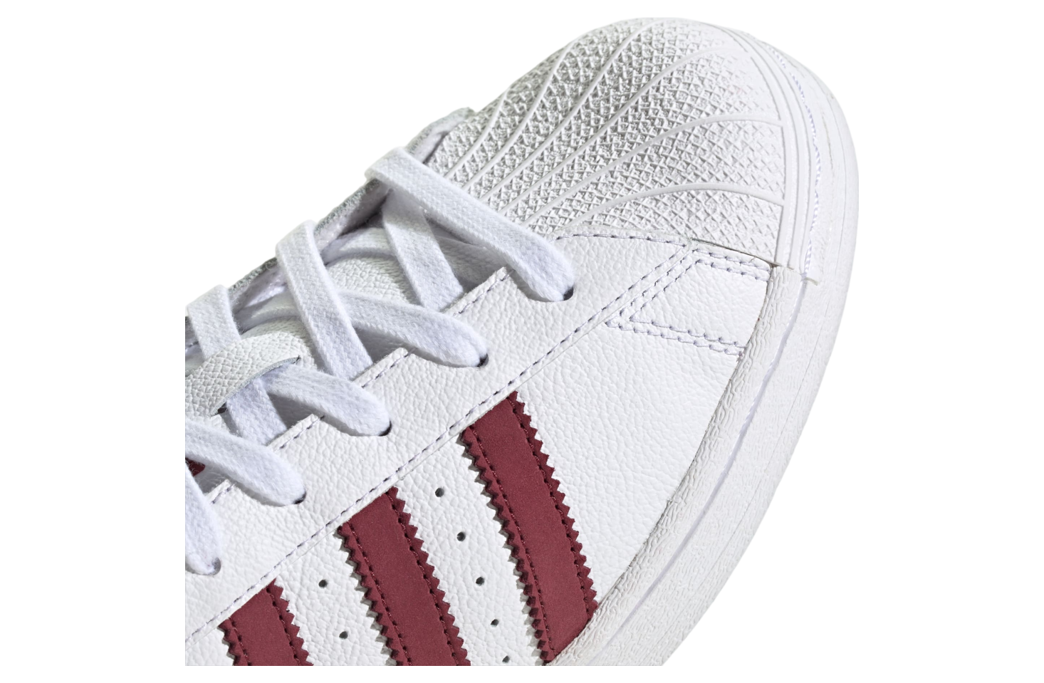 Adidas superstar burgundy stripe on sale