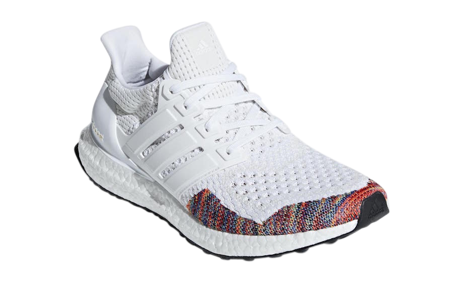 adidas boost white with rainbow