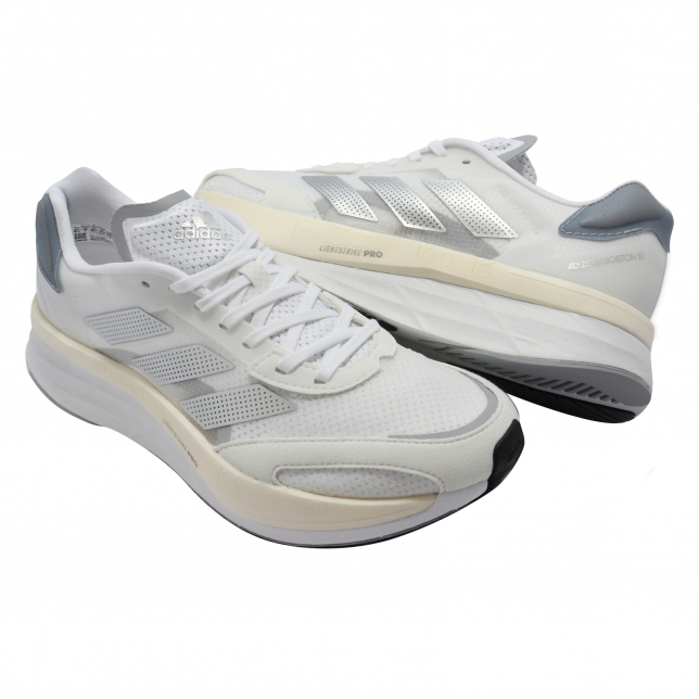 adidas WMNS Adizero Boston 10 Footwear White Silver Metallic GY0907 ...