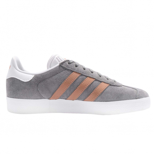 adidas gazelle grey with pink stripes