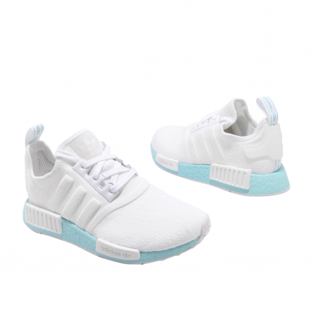 Womens nmd r1 athletic shoe clearance  white  clear aqua