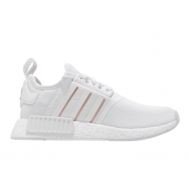 white and rose gold nmds