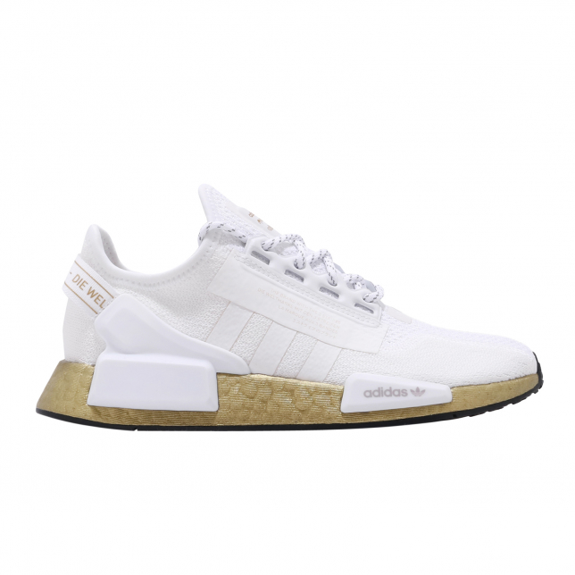 adidas nmd r1 white and gold