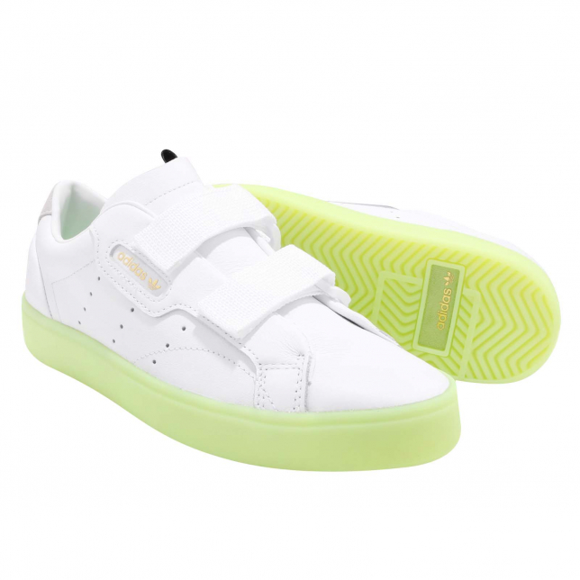 adidas WMNS Sleek Straps Footwear White Hi Res Yellow EE8279