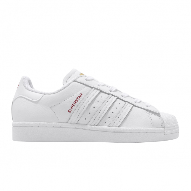 adidas WMNS Superstar Cloud White Scarlet Gold Metallic