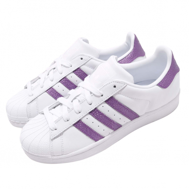 Adidas Superstar Womens Shoes Size 8.5 Sneakers White Purple Shell Toe  DB3347