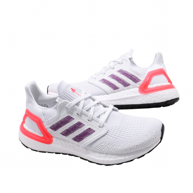 adidas WMNS Ultra Boost 2020 Cloud White Glory Purple Shock Red