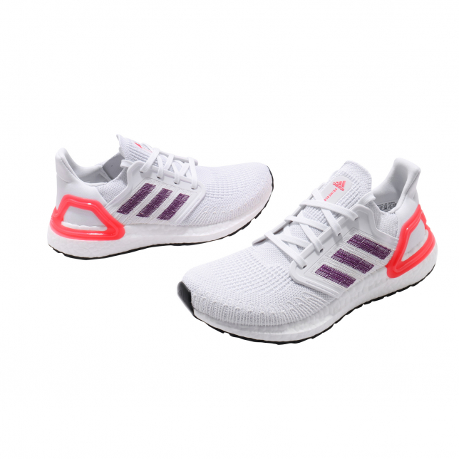 adidas WMNS Ultra Boost 2020 Cloud White Glory Purple Shock Red