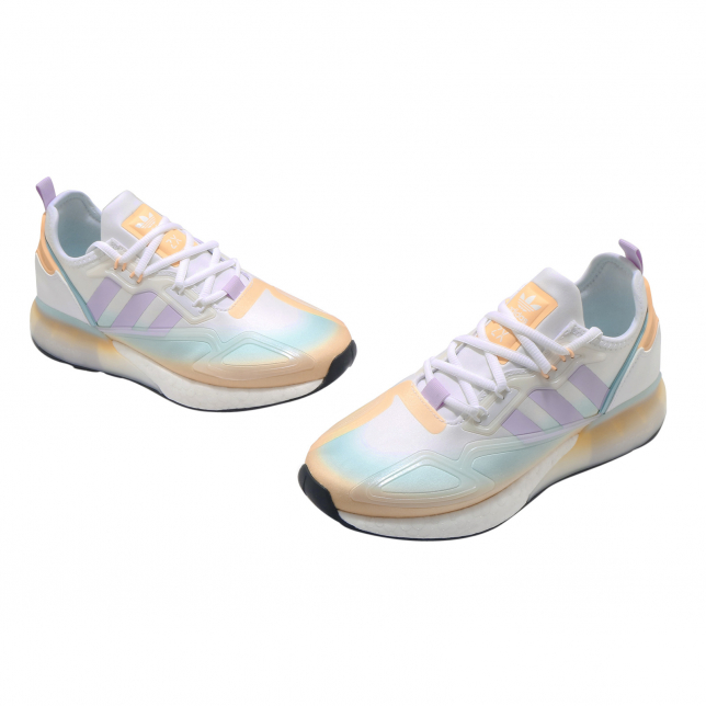 adidas WMNS ZX 2K Boost Cloud White Purple Tint Acid Orange