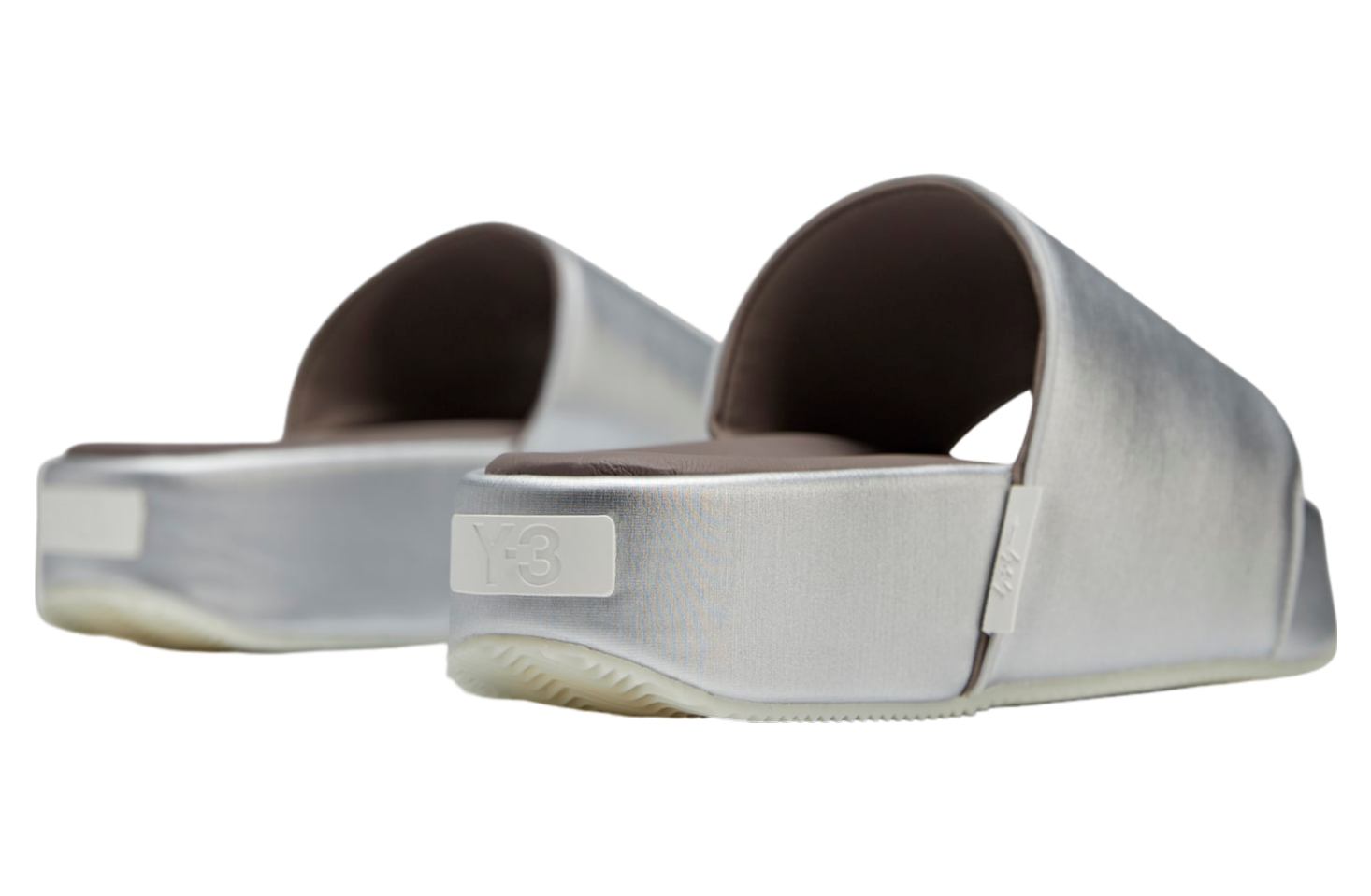 Adidas Y-3 Slides Wmns Silver Metallic / Brown