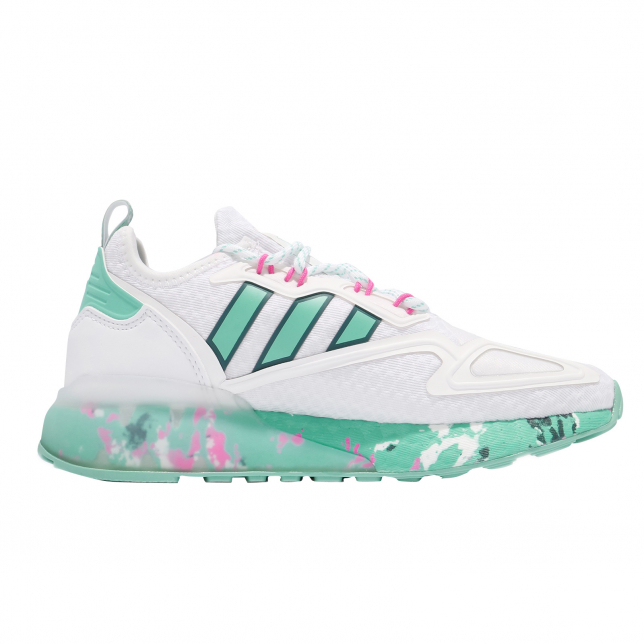 adidas ZX 2K Boost Footwear White Active Mint Scarlet Pink