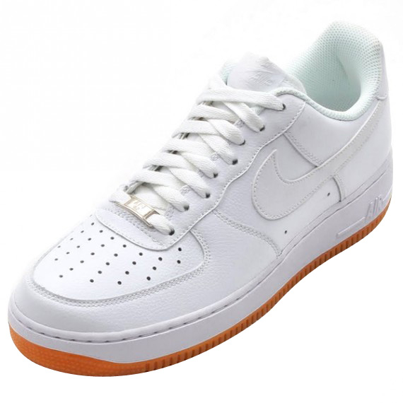 all white air force ones with gum bottom