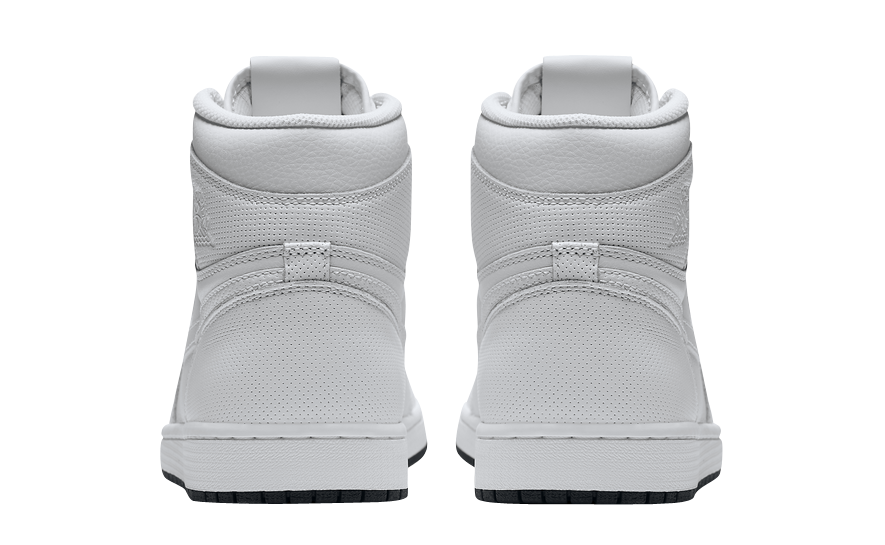 Air jordan 1 perforated on sale white