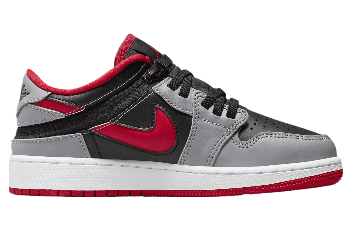 Air Jordan 1 Low FlyEase GS Black / Cement Grey / Fire Red