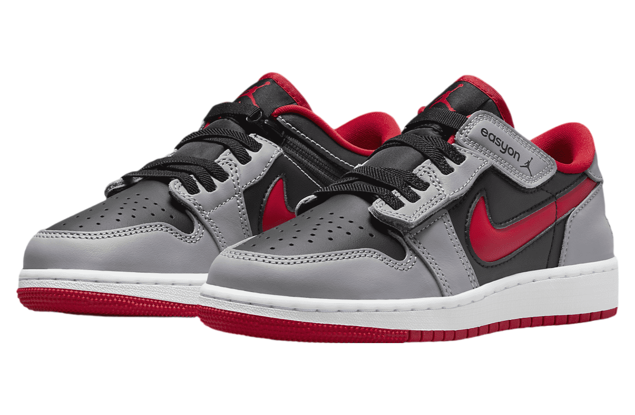 Air Jordan 1 Low FlyEase GS Black / Cement Grey / Fire Red