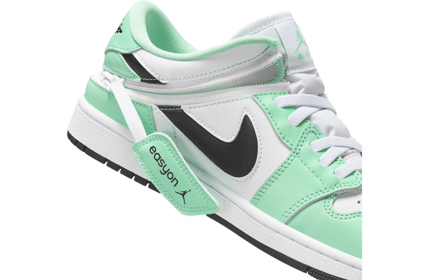 Air Jordan 1 Low FlyEase White / Green Glow