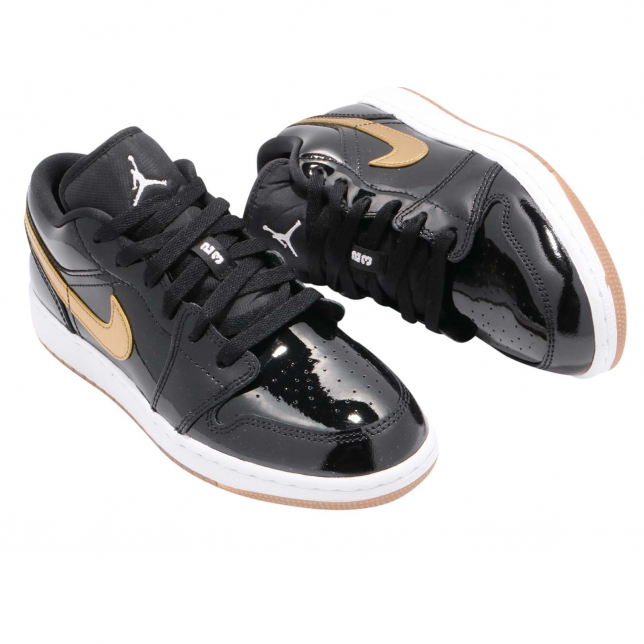 Air Jordan 1 Low GS Black Metallic Gold 554723032