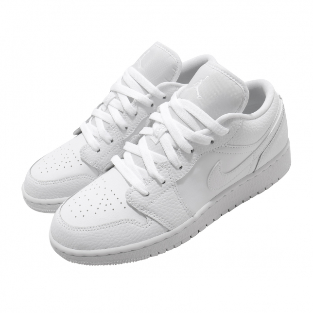 BUY Air Jordan 1 Low GS Triple White 