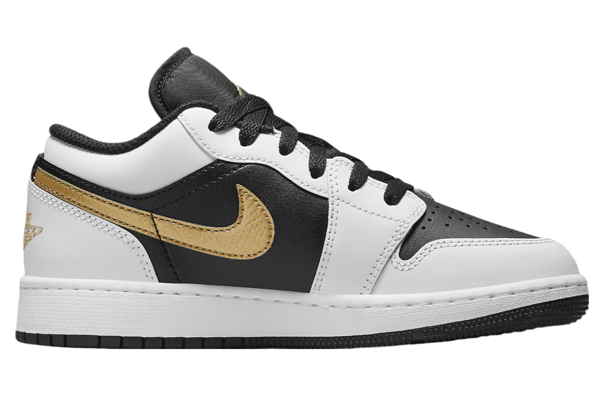 Air Jordan 1 Low GS White / Black / Metallic Gold