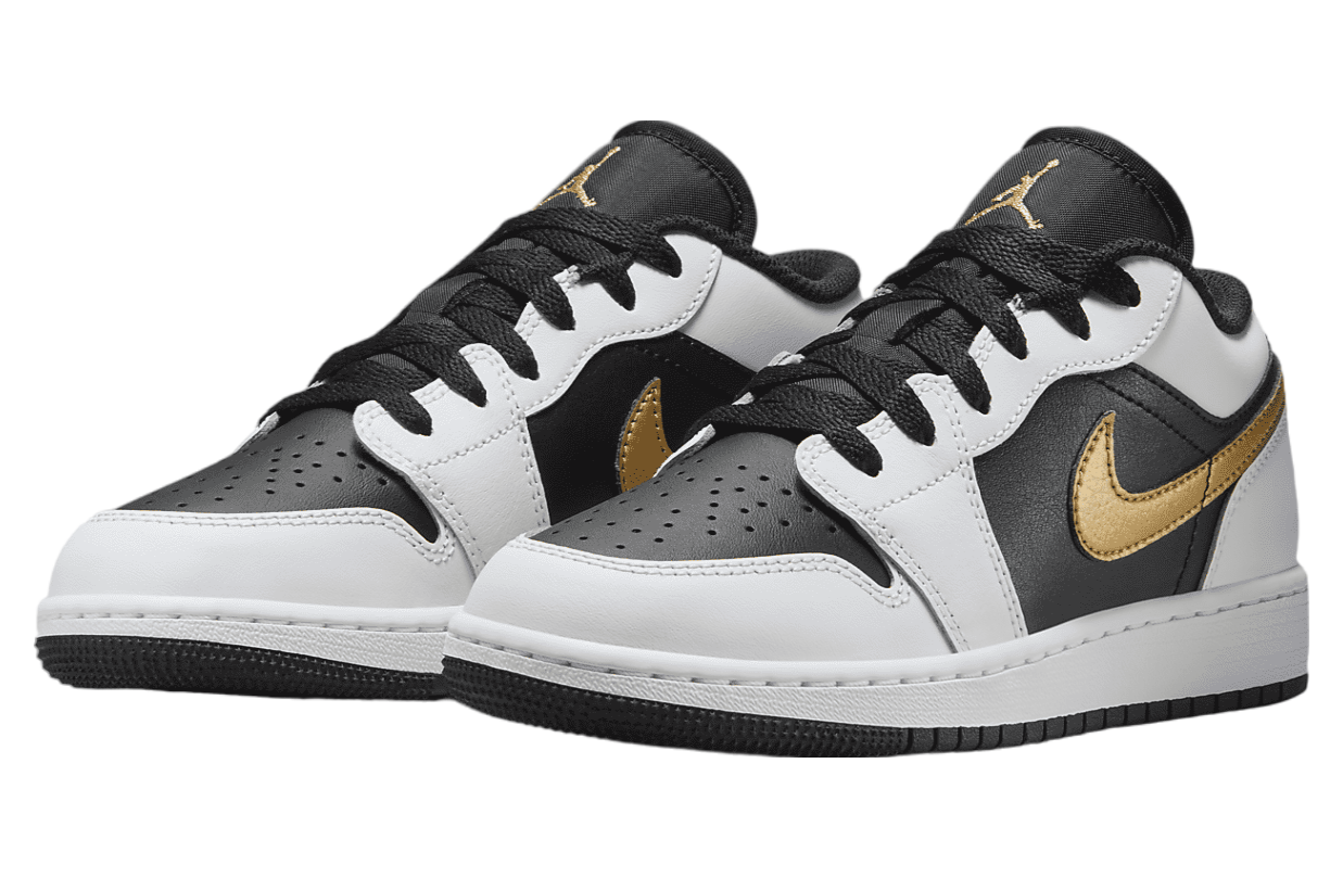 Air Jordan 1 Low GS White / Black / Metallic Gold