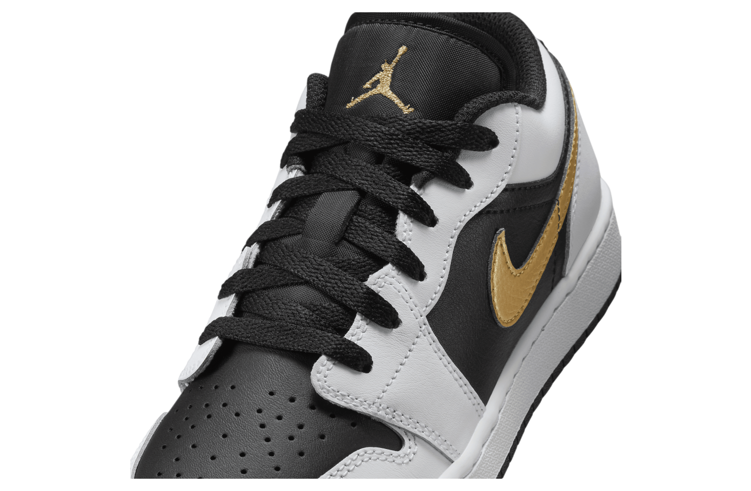 Air Jordan 1 Low GS White / Black / Metallic Gold