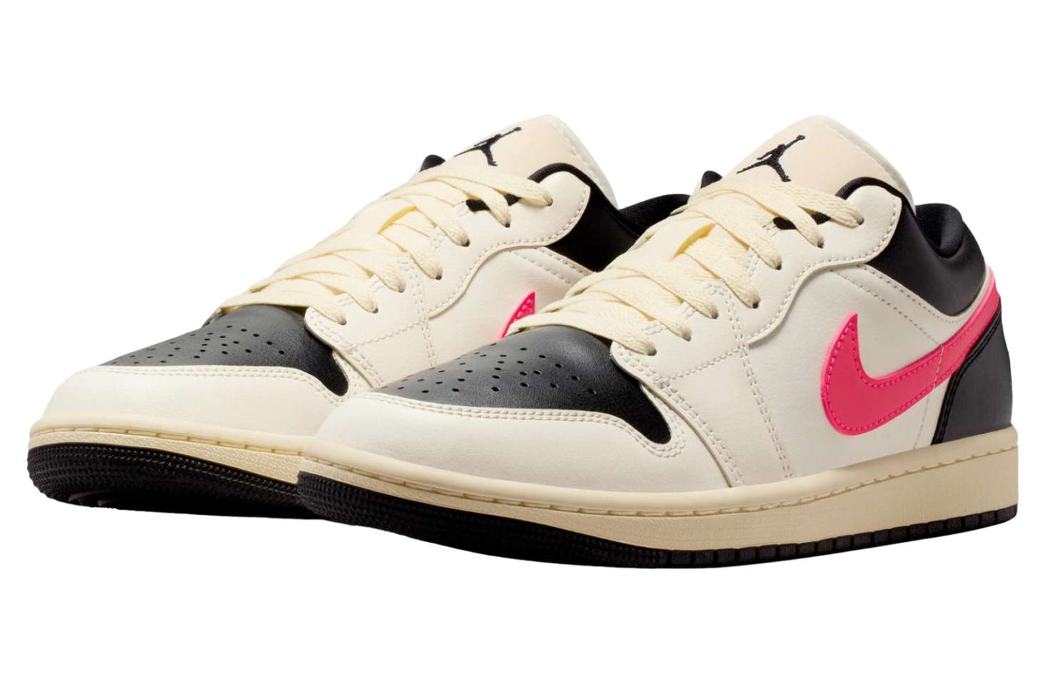 Air Jordan 1 Low Pale Ivory / Black / Racer Pink