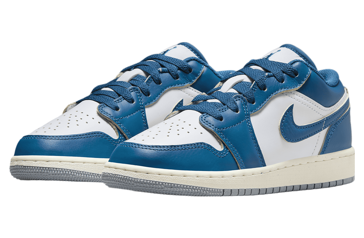 Air Jordan 1 Low SE GS White / Blue Grey / Industrial Blue