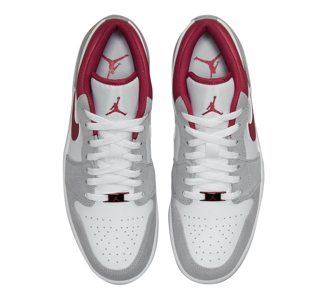 gray white red jordans