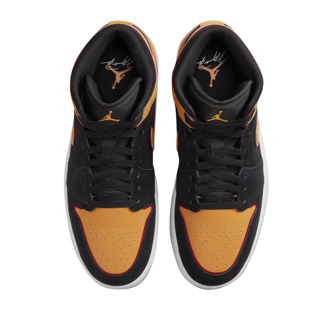 Air Jordan 1 Mid Fat Tongue Black Orange