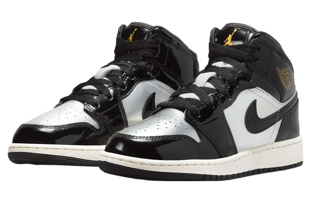 Air Jordan 1 Mid GS Black / Metallic Silver