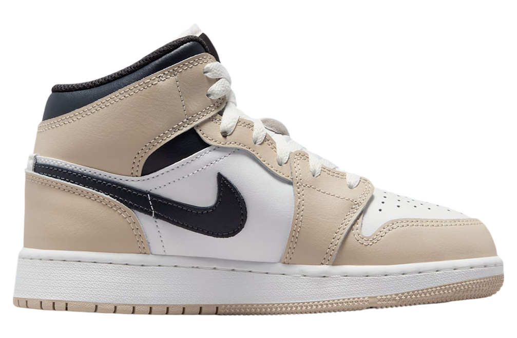 Air Jordan 1 Mid Gs Light Tan / Obsidian