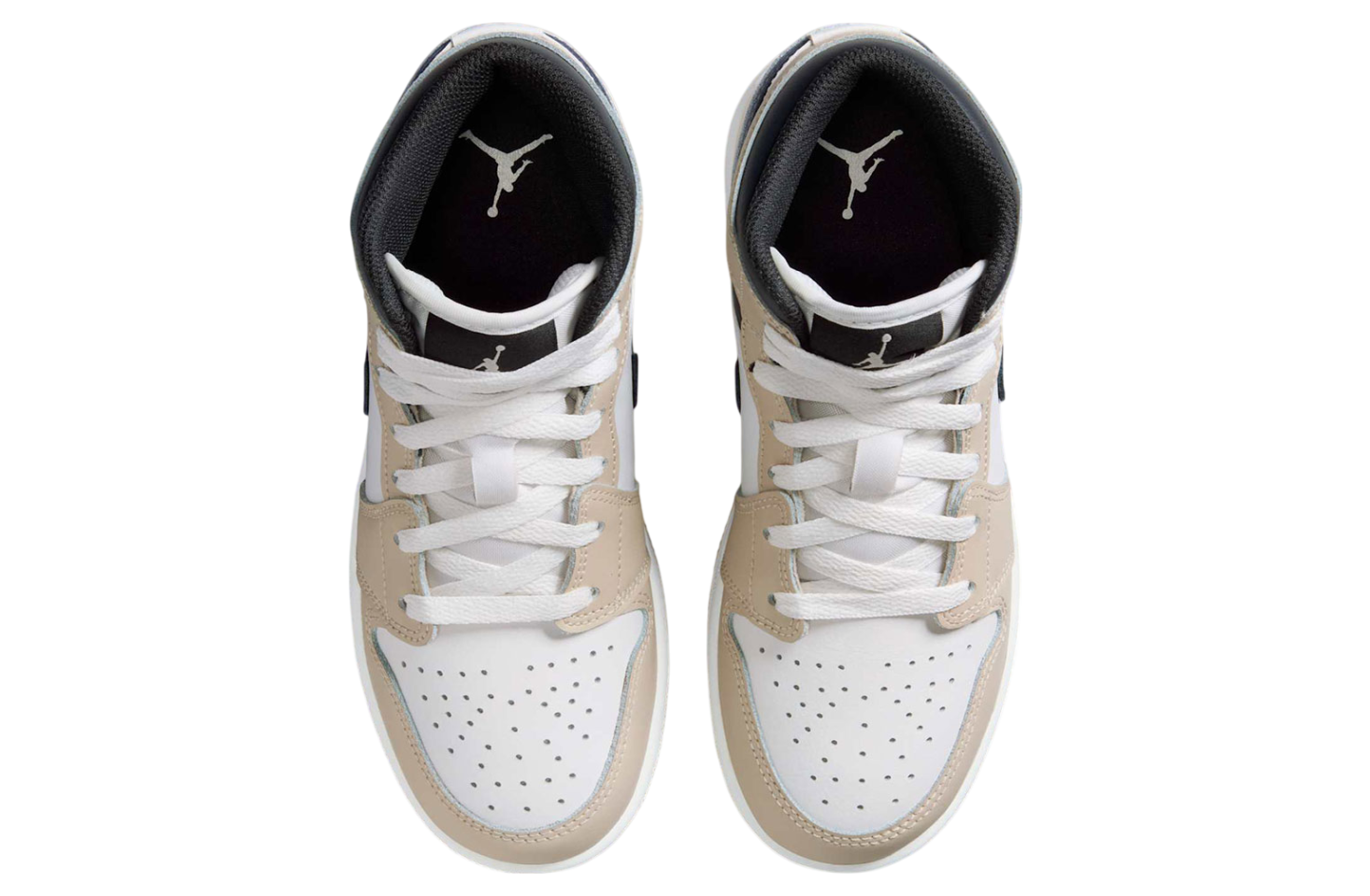 Air Jordan 1 Mid Gs Light Tan / Obsidian